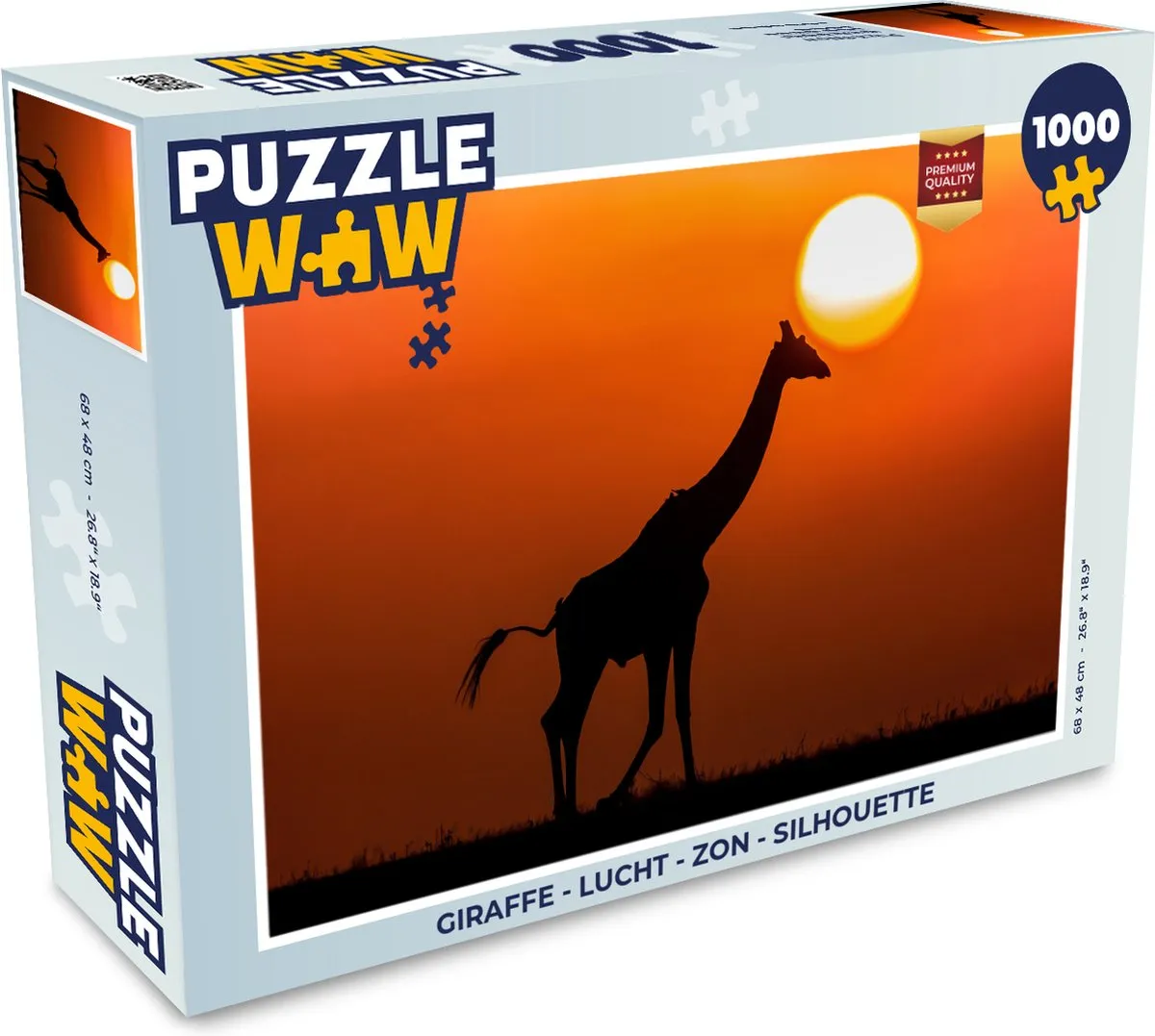 PuzzleWow Giraffe Silhouette Legpuzzel 1000 Stuks