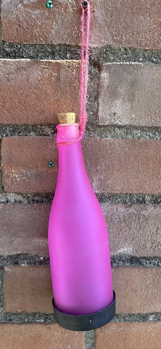 Glazen solarlamp fles in neon kleur