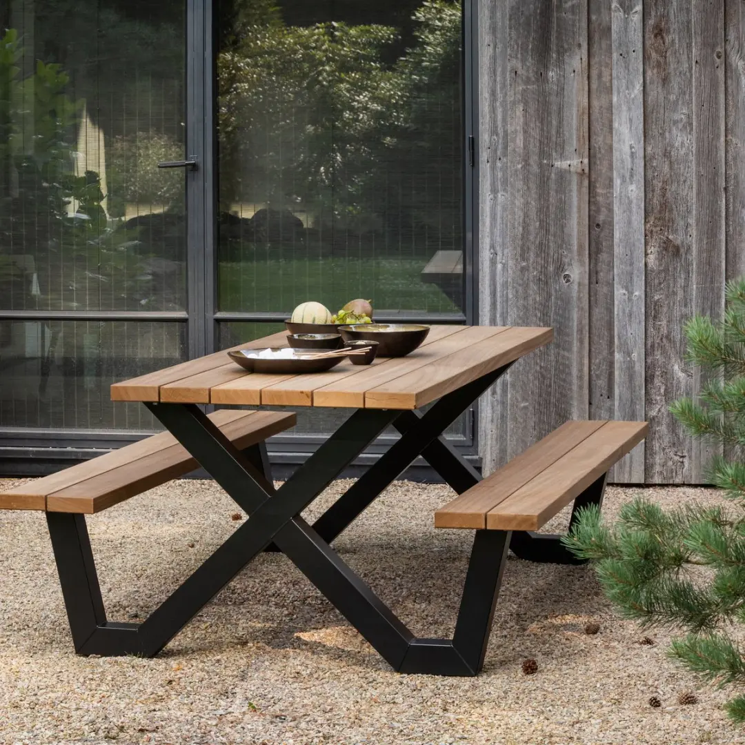 WOOOD Tablo Picknicktafel Naturel 75x206x145cm - afbeelding 5 van 6