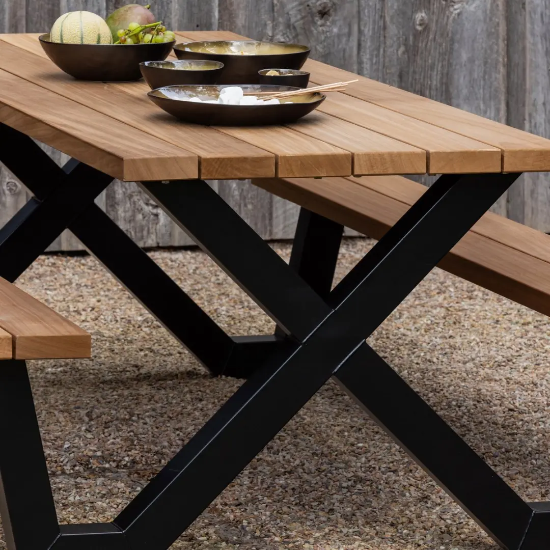 WOOOD Tablo Picknicktafel Naturel 75x206x145cm - afbeelding 2 van 6
