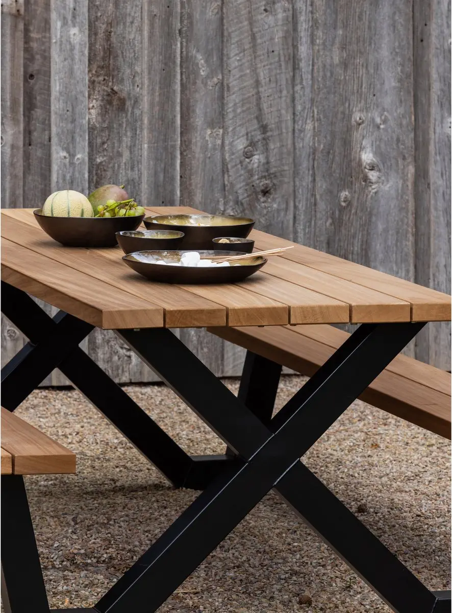WOOOD Tablo Picknicktafel Naturel 75x206x145cm - afbeelding 3 van 6