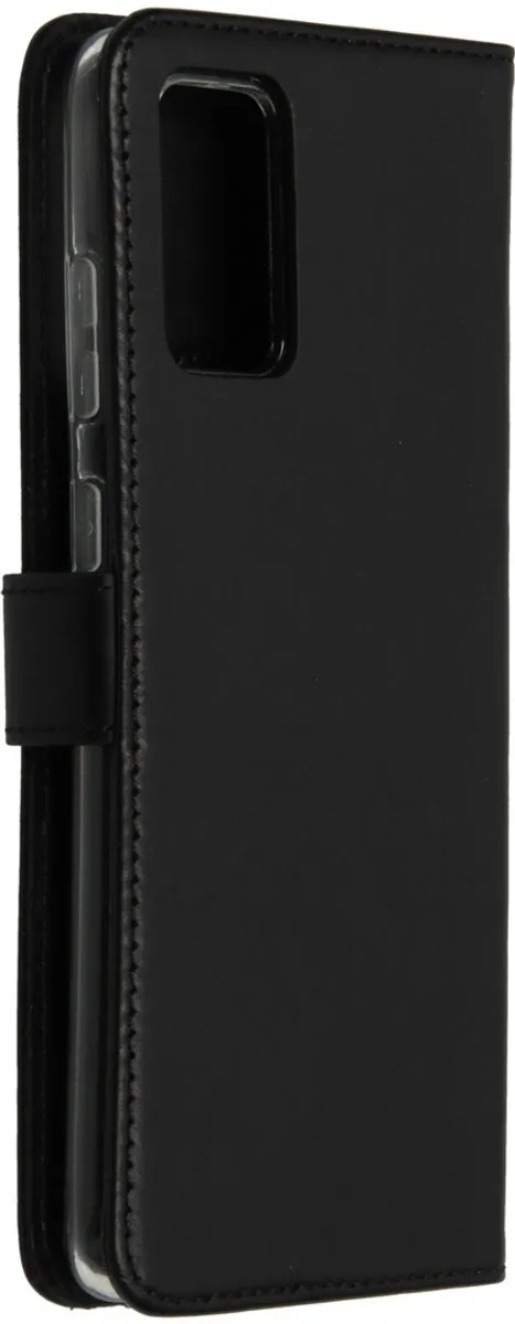 Selencia Hoesje Samsung Galaxy S20 Plus - Echt Lederen Bookcase 3 Stuks - Zwart