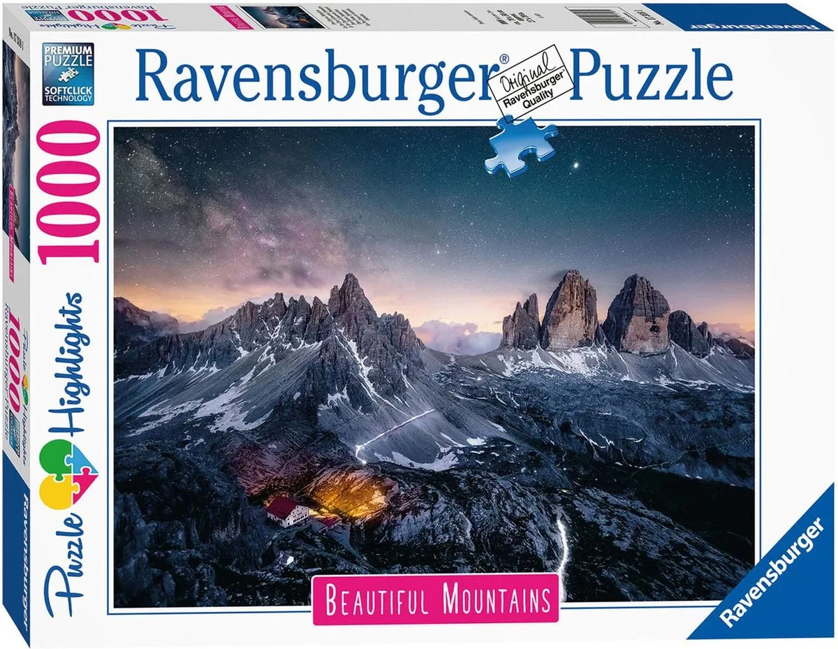 Ravensburger Drei Zinnen Dolomieten Legpuzzel 1000 Stuks - Multicolor