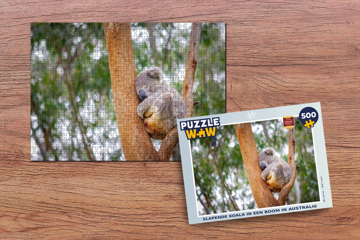 PuzzleWow Legpuzzel Slapende Koala 500 Stuks - Multicolor