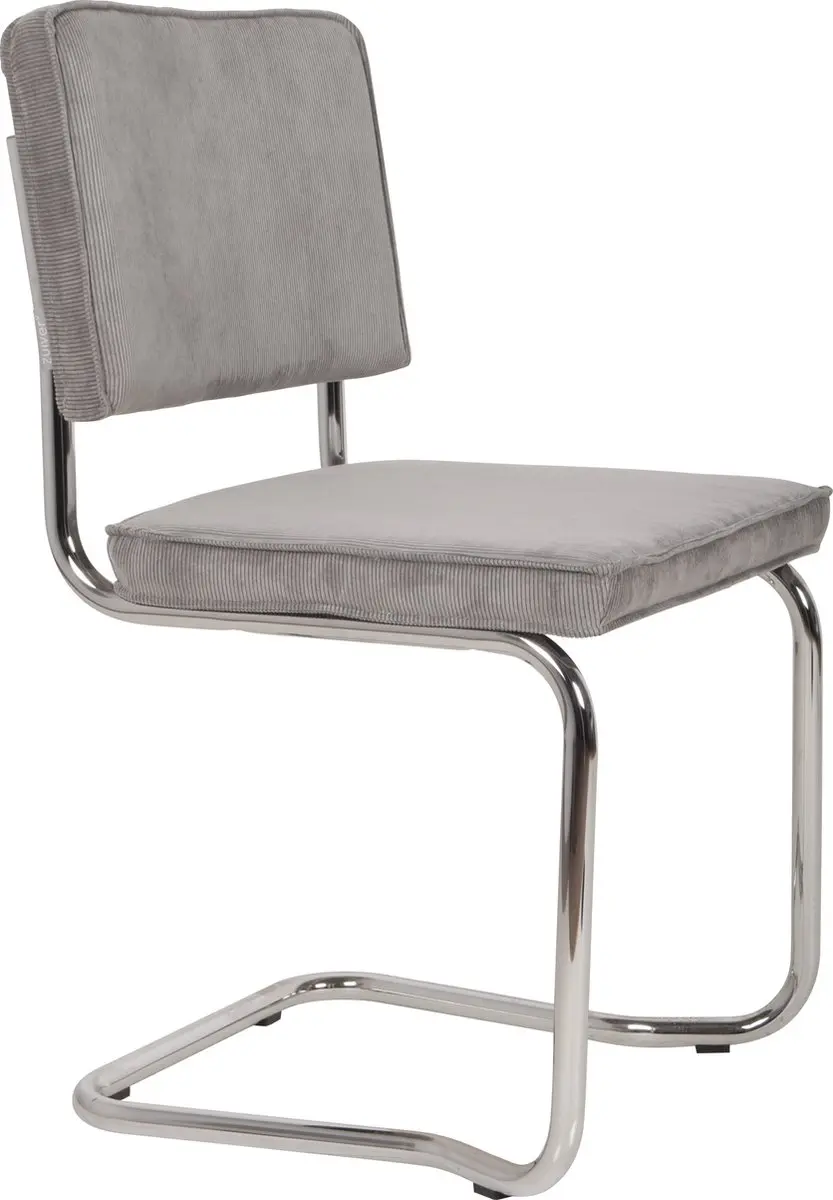 Zuiver Ridge Kink Rib Eetkamerstoelen Lichtgrijs
