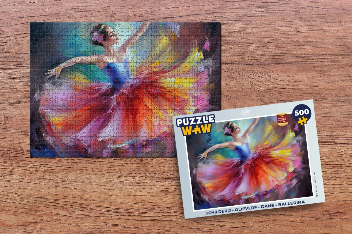 PuzzleWow Dans Ballerina Legpuzzel 500 Stuks - Multicolor