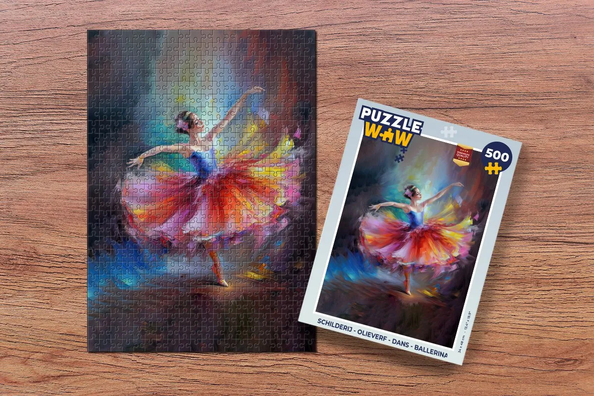 PuzzleWow Dans Ballerina Legpuzzel 500 Stuks - Multicolor