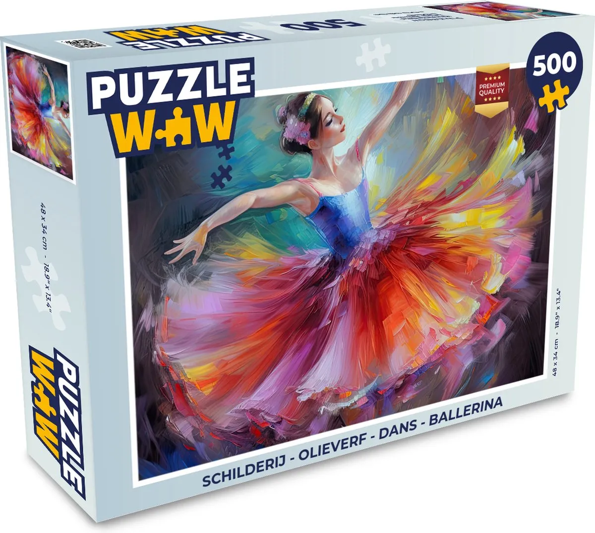 PuzzleWow Dans Ballerina Legpuzzel 500 Stuks - Multicolor