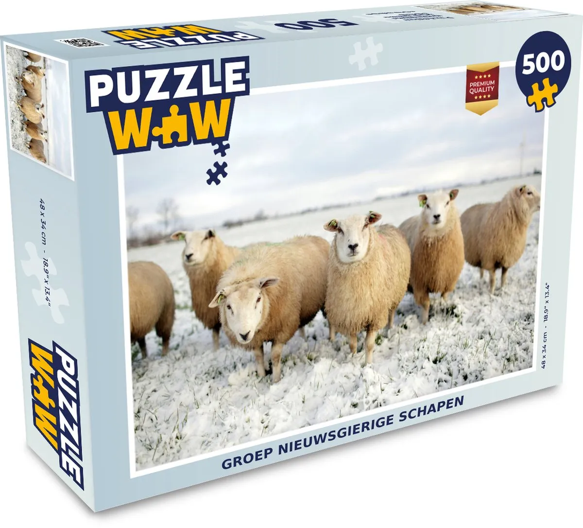 PuzzleWow Groep Nieuwsgierige Schapen Legpuzzel 500 Stuks