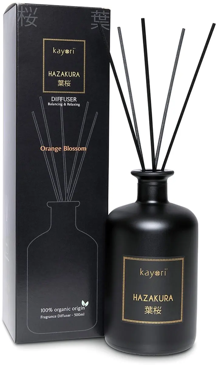 Kayori Hazakura Geurstokjes 500ml - Zwart