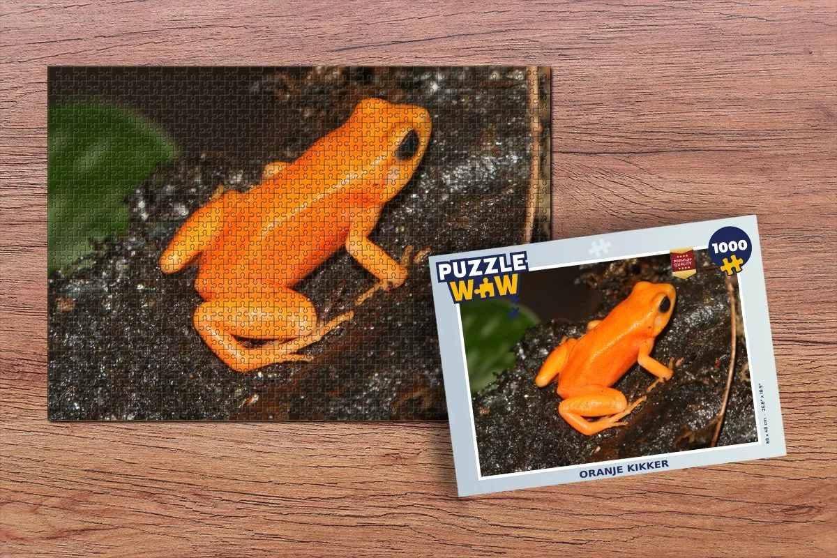 PuzzleWow Legpuzzel Oranje Kikker 1000 Stuks - Multicolor