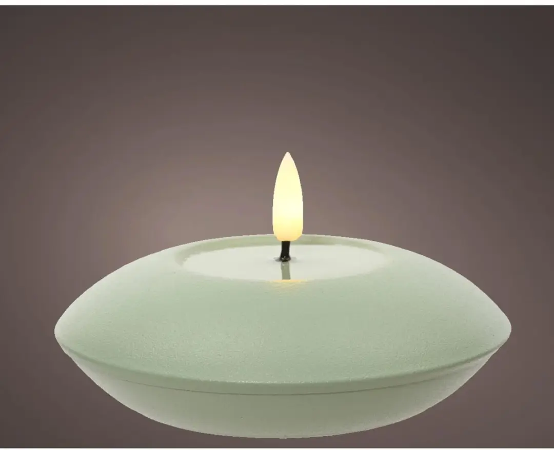 LED buiten kaars ijzer H6.5cm groen