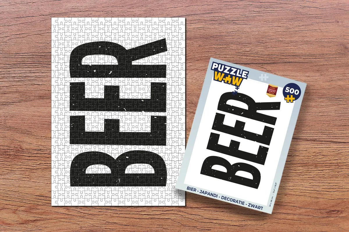 PuzzleWow Japandi Bier Legpuzzel 500 Stuks - Zwart