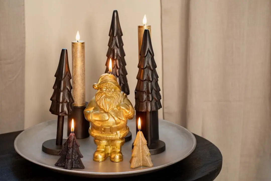 Home Society - Led Dinerkaarsen - Set/2 - XL - Zwart - 20.5x3.5 - Led - Kaarsen - Kerst - afbeelding 2 van 4
