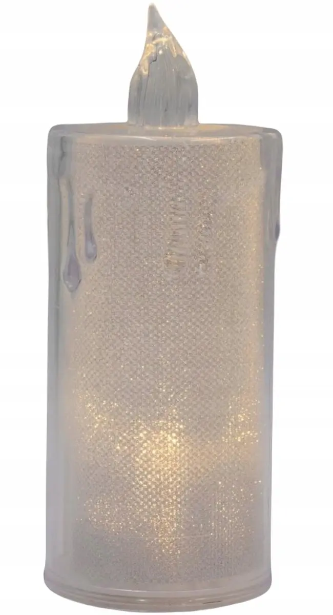 Decoratieve LED kaars 12,5 cm transparant warm wit licht