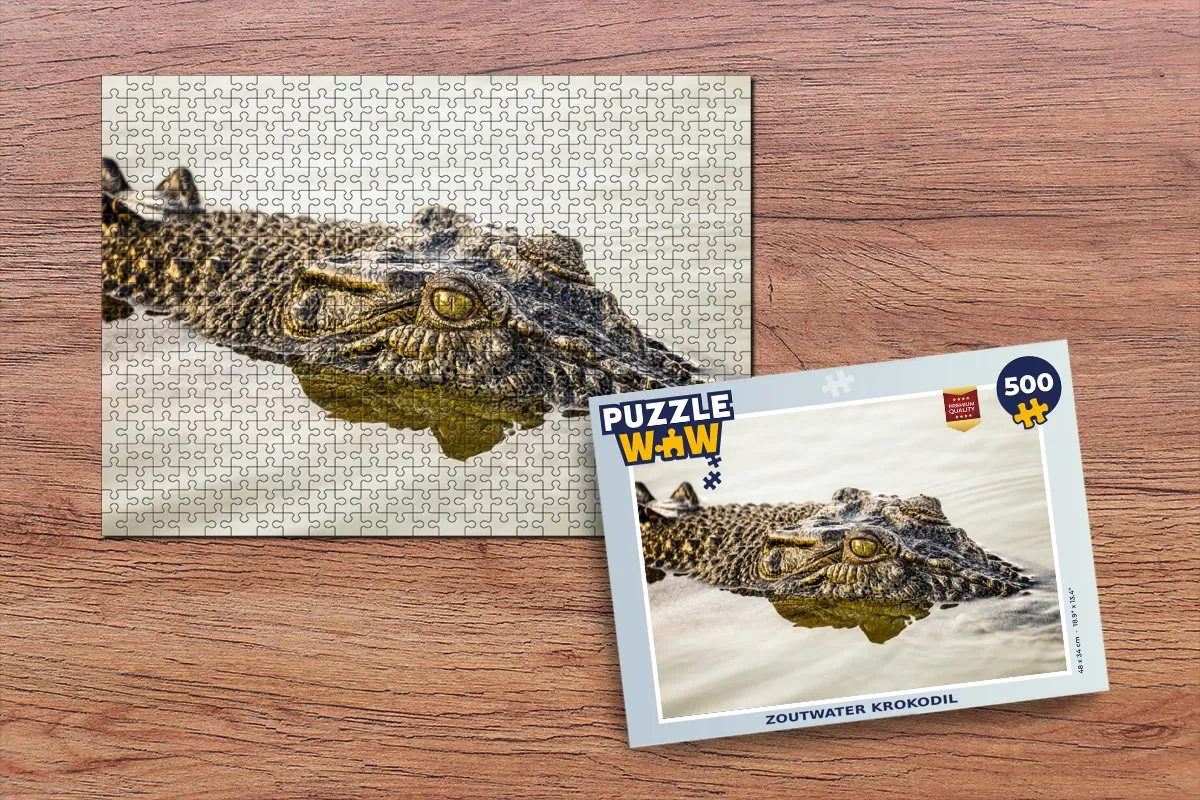 PuzzleWow Reptielen Krokodil Legpuzzel 500 Stuks - Multicolor