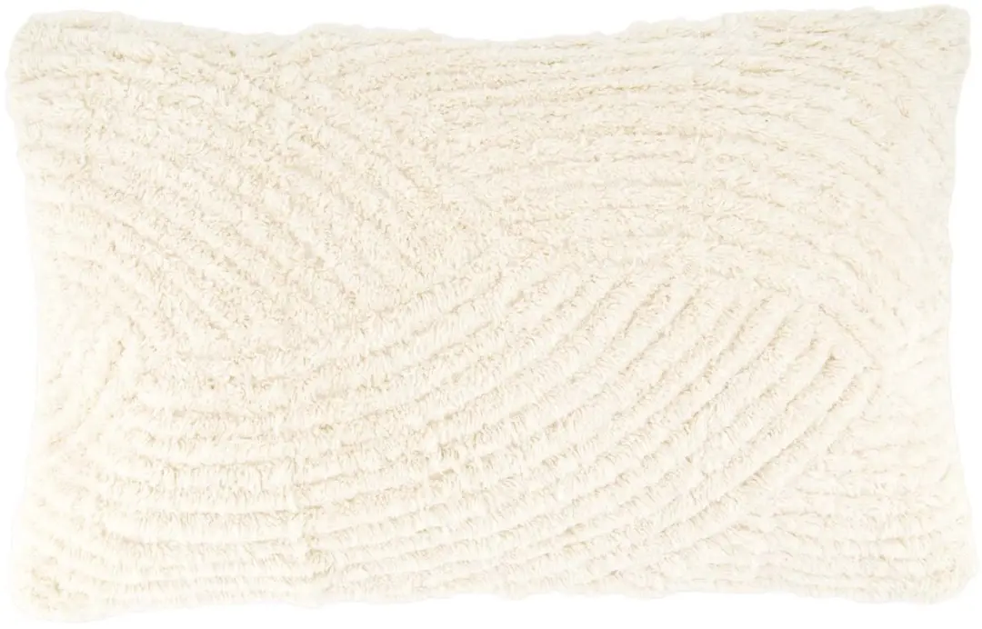 Zusss Cushion Bouclé Woven Pattern 30X50cm 100% Katoen Off White