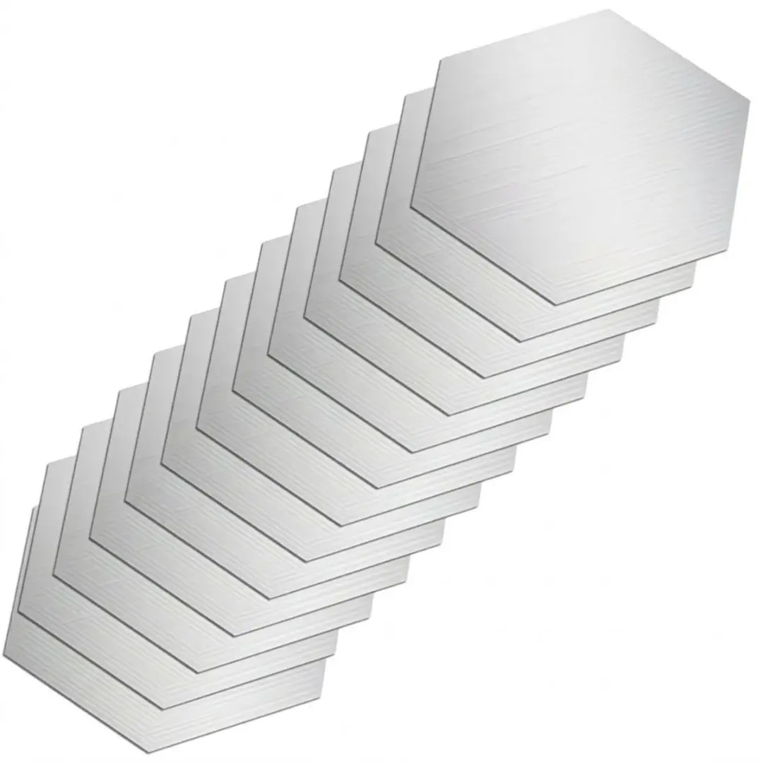 Zilverkleurige plakspiegel zeshoek muurdecoratie 24 stuks DIY 3D spiegel sticker