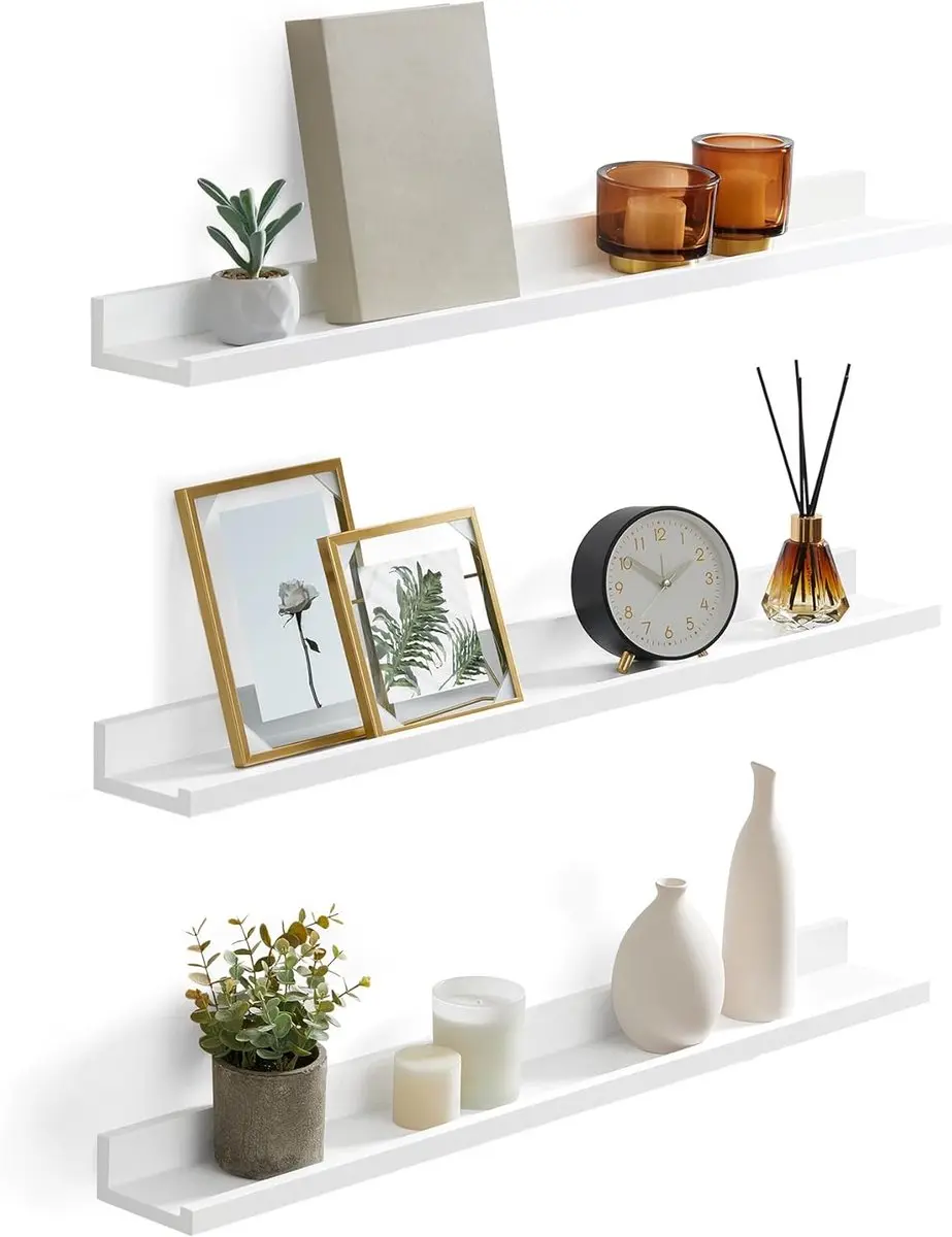 Songmics Zwevende Planken Set 3x 80cm Wit