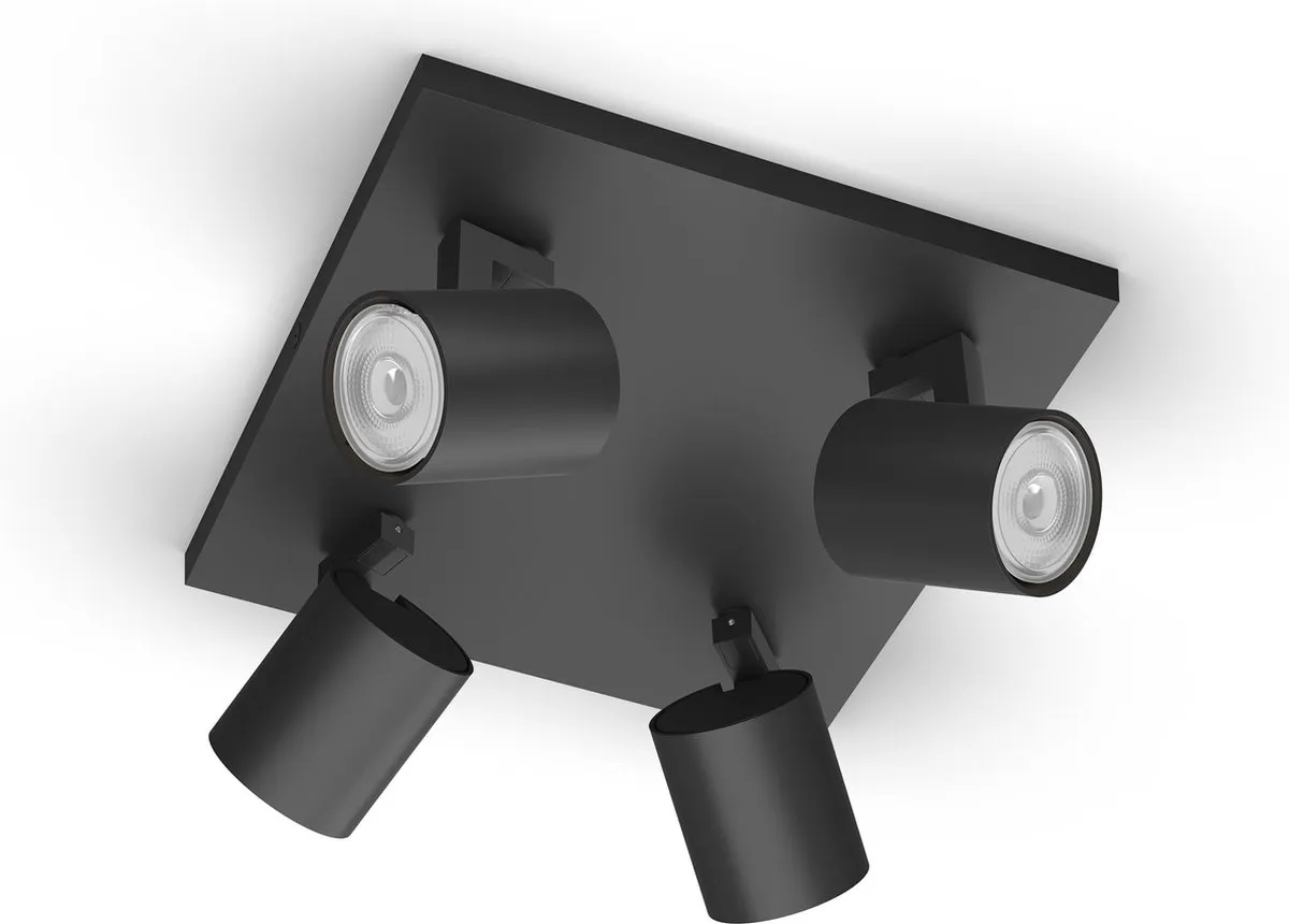 Philips Runner 4-lichts Opbouwspot - Zwart