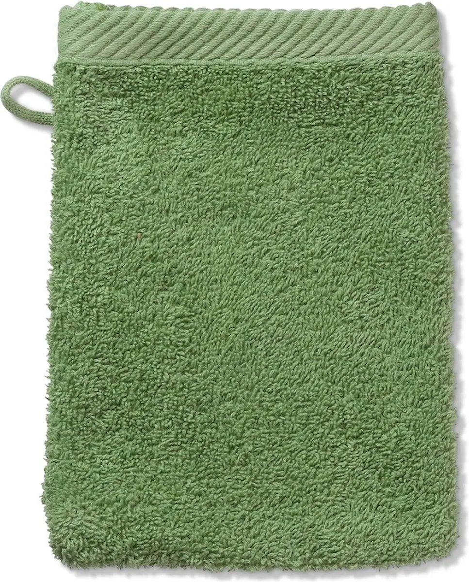 Washandje, Set van 3 Stuks, 15 x 21 cm, Mos Groen, Katoen