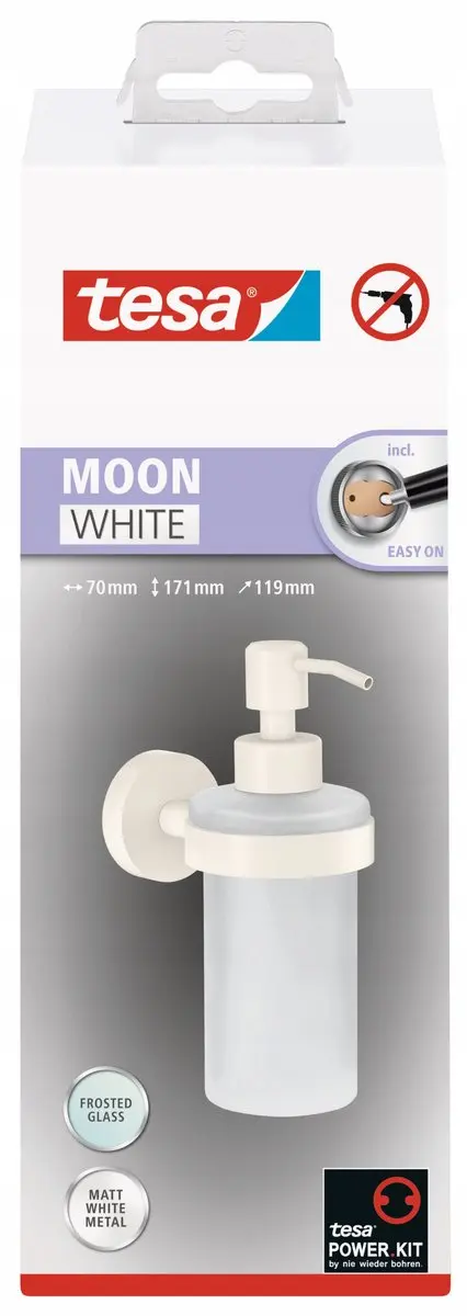 Tesa Moon White Zeepdispenser 200ml - Wit Glas - afbeelding 2 van 6