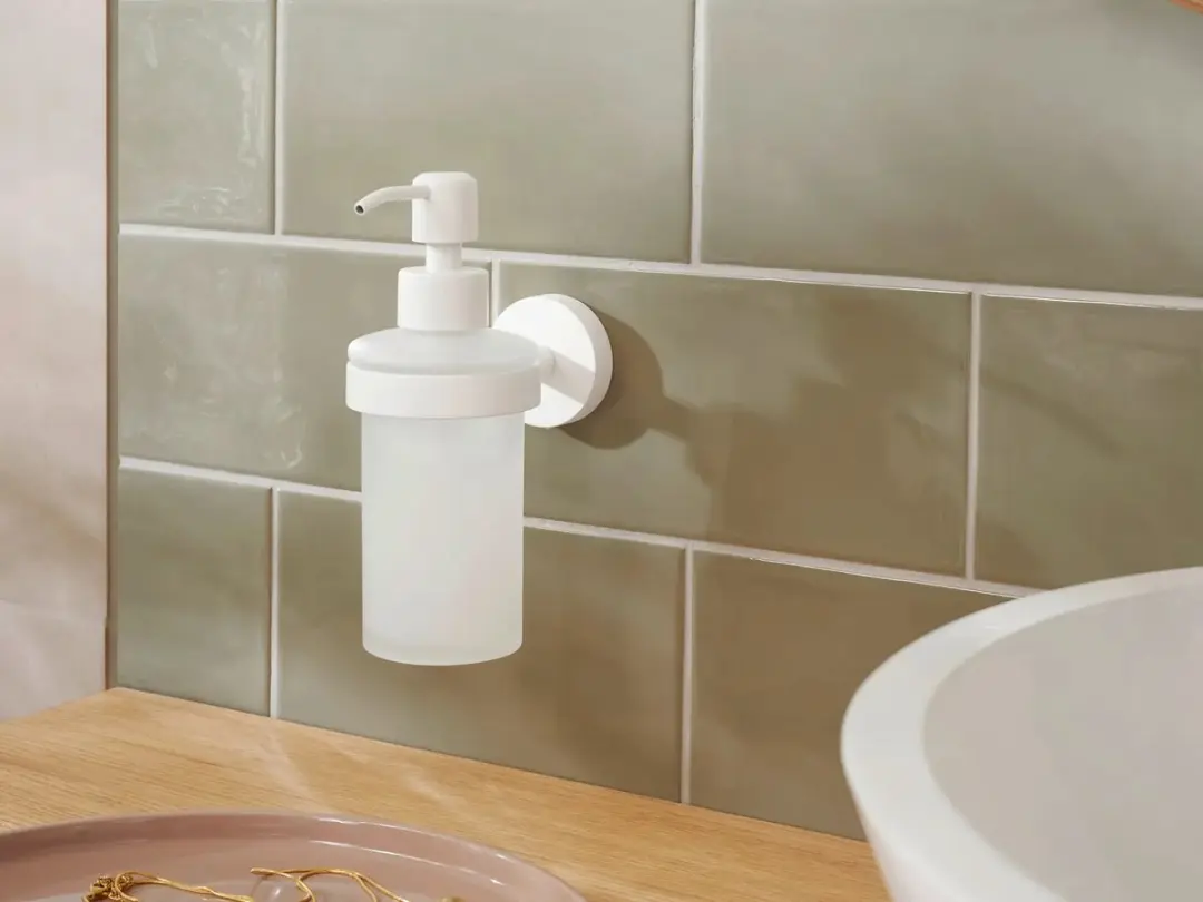 Tesa Moon White Zeepdispenser 200ml - Wit Glas - afbeelding 6 van 6