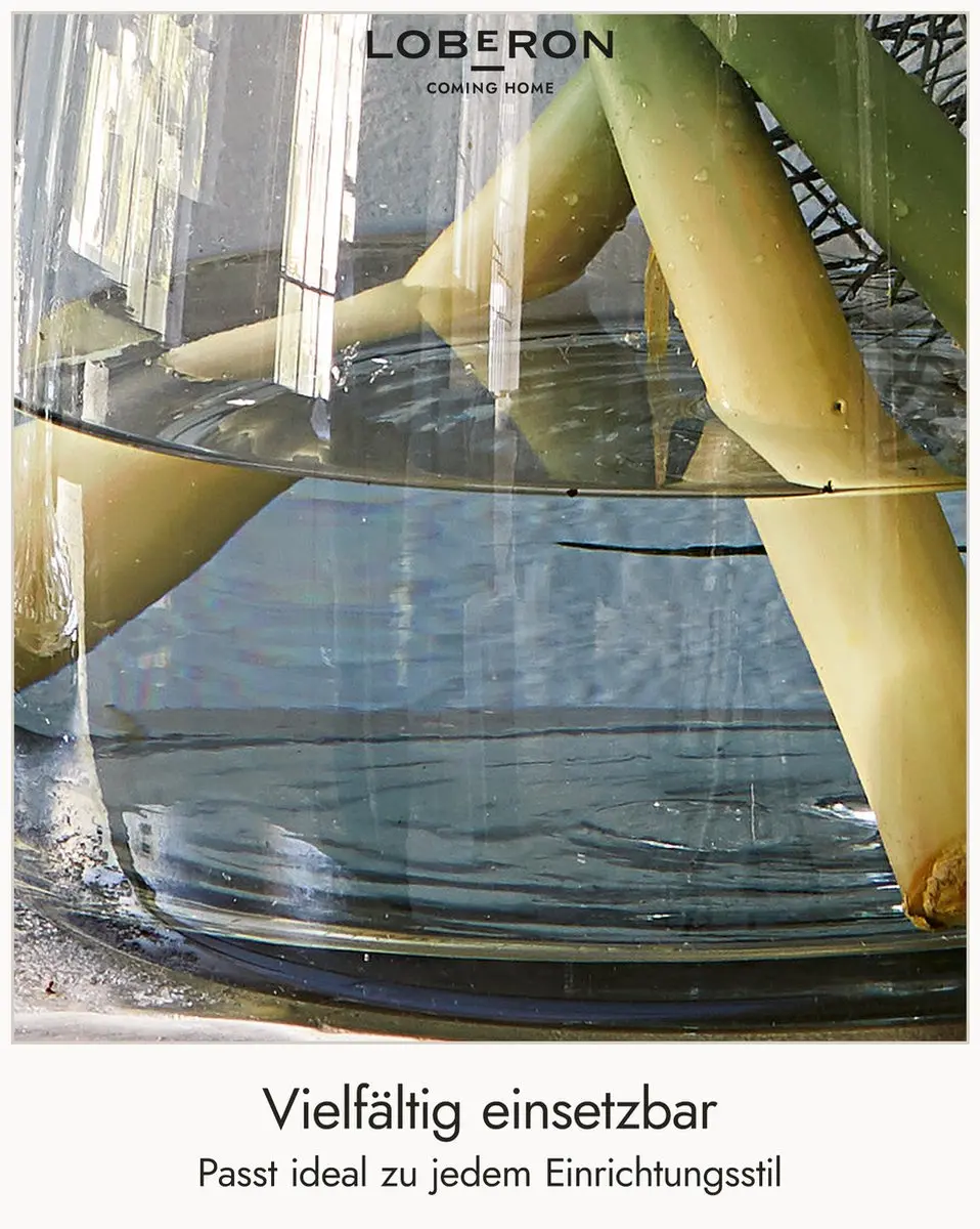 Loberon Inga Vaas - Ø23cm Heldere Glas - afbeelding 4 van 6