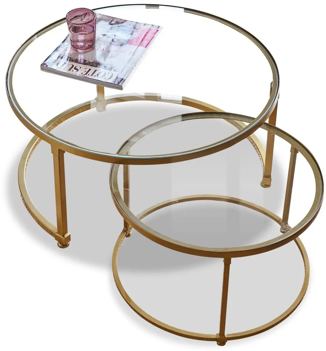 Loberon Caraman Salontafel Set 2 Stuks Ø70cm