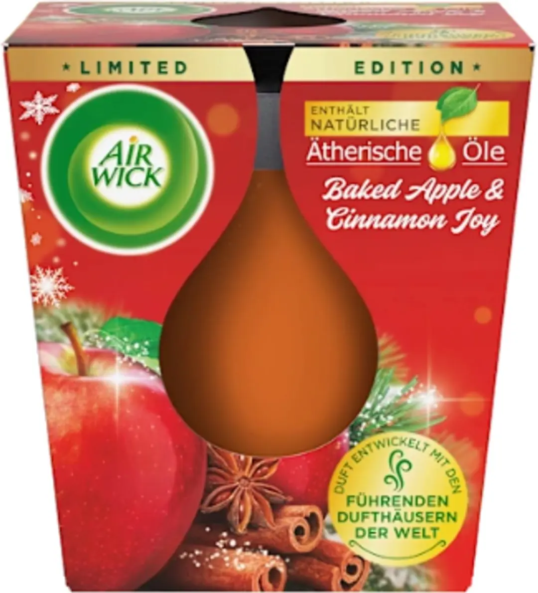 Winter Geurkaars in Glas Baked Apple & Cinnamon