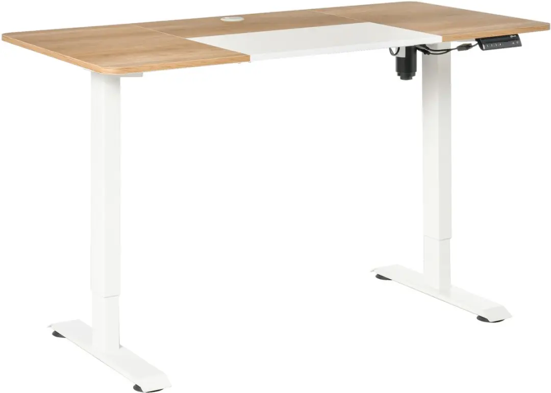Vinsetto Elektrisch bureau computertafel in hoogte verstelbaar metaal naturel 92