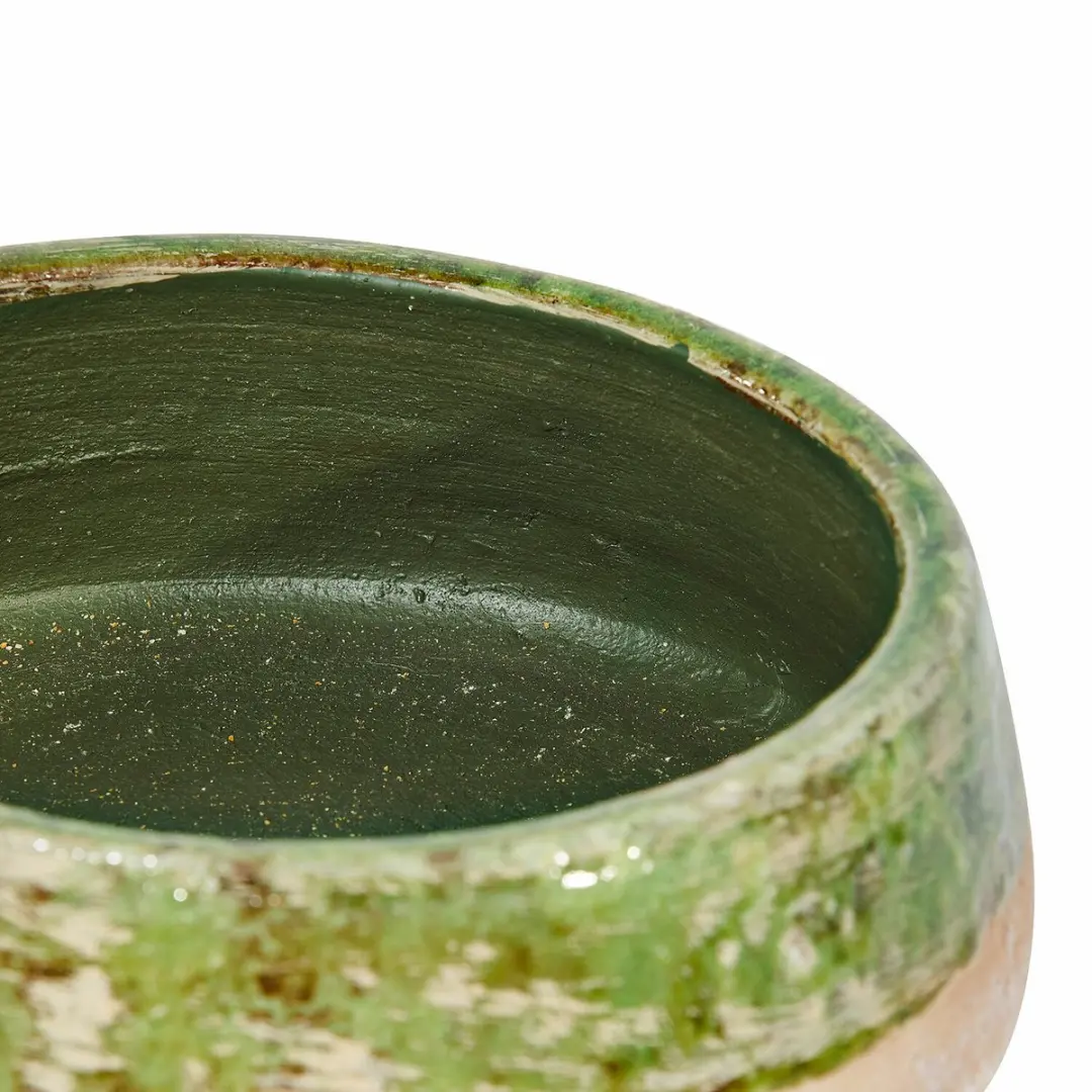 Loberon Reefton Schaal - 2 Stuks - Ø19cm - Groen/Antiekwit - afbeelding 4 van 6