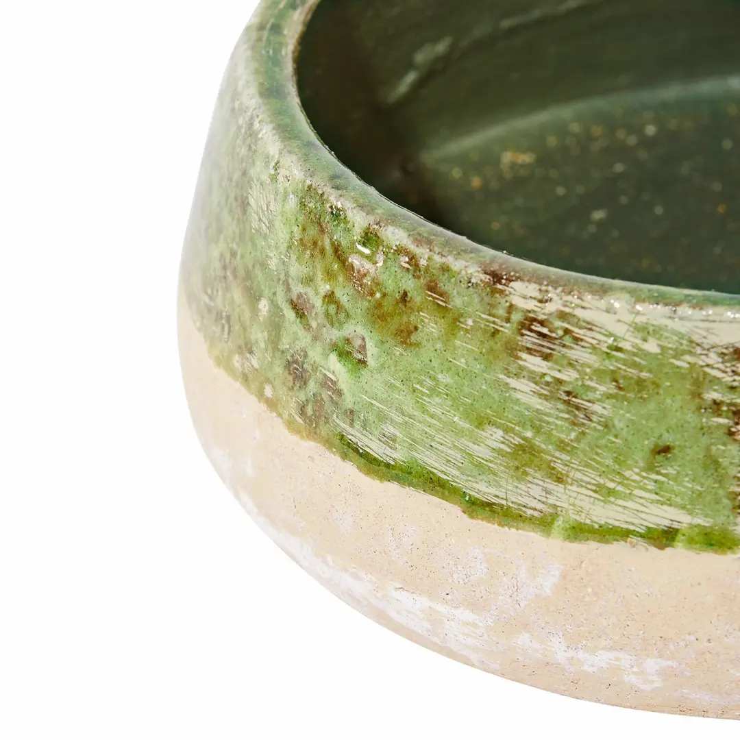 Loberon Reefton Schaal - 2 Stuks - Ø19cm - Groen/Antiekwit - afbeelding 6 van 6