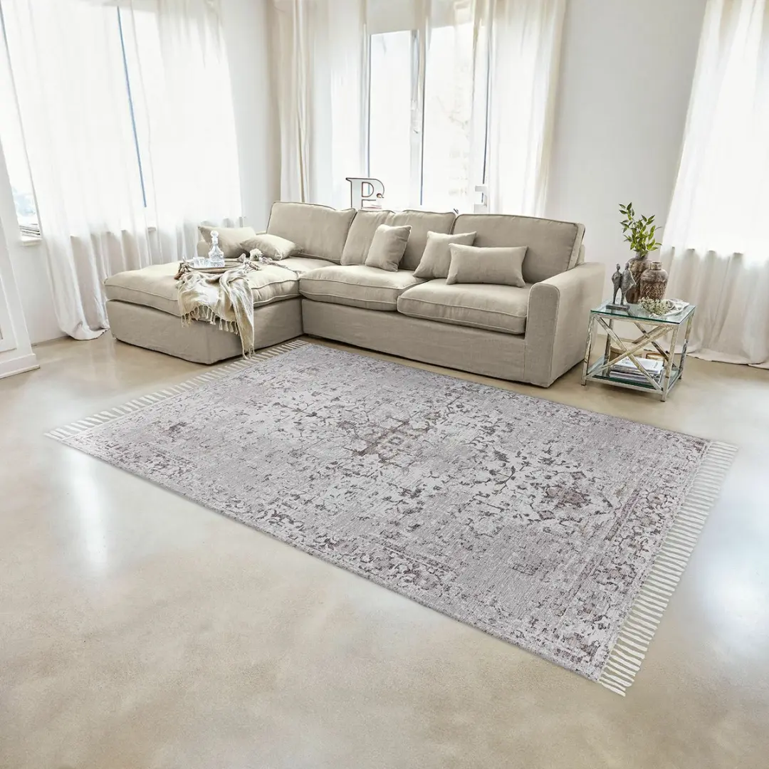 Loberon Delpheer Vloerkleed - bruin/beige - afbeelding 4 van 6