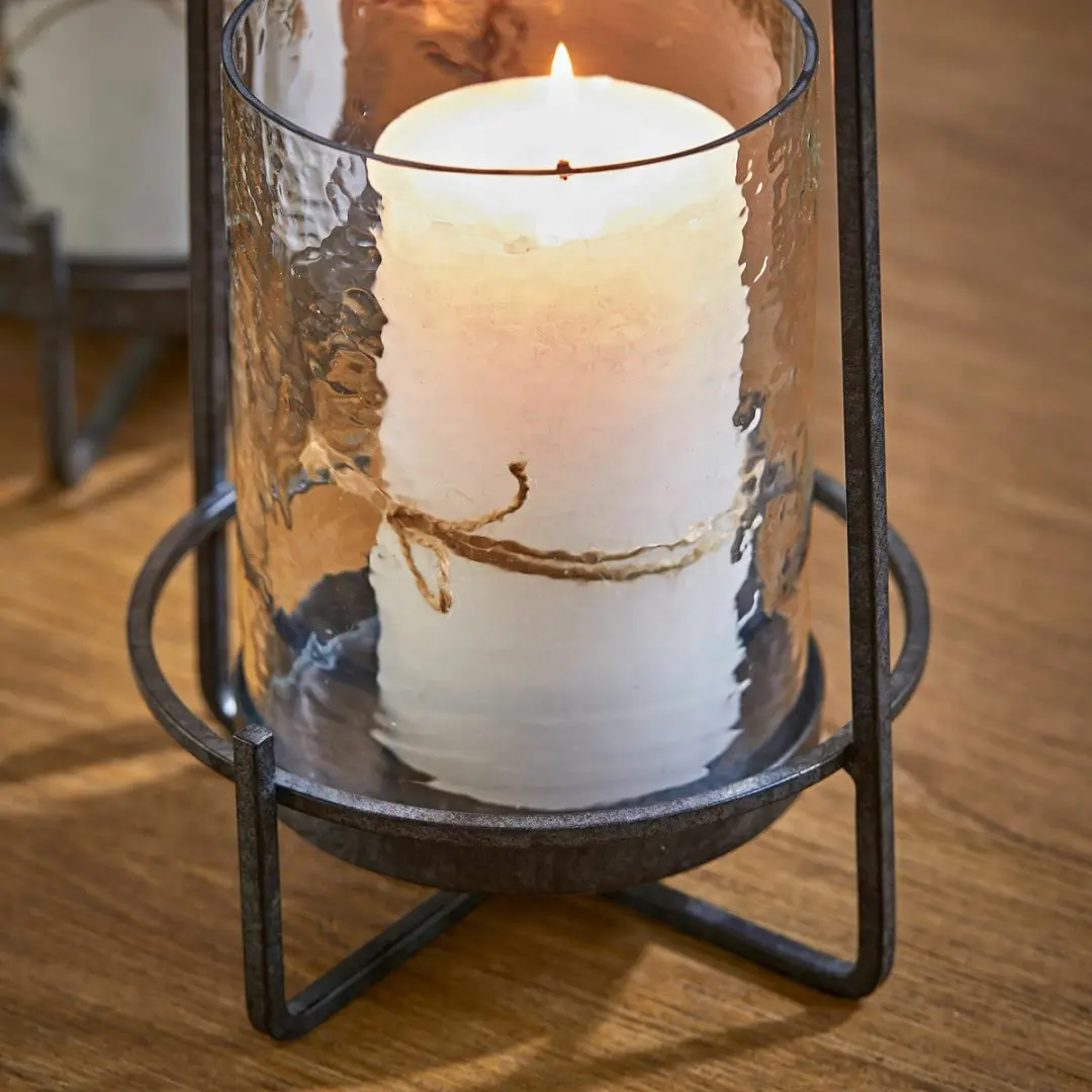 Loberon Zevara Lantaarnset 2 Stuks - Ø18cm Zwart/Heldere Glas - afbeelding 4 van 5