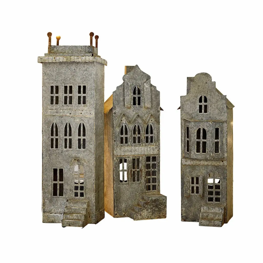 Loberon Middlewich Windlichtset 3 Stuks - Antiekgrijs - afbeelding 3 van 5