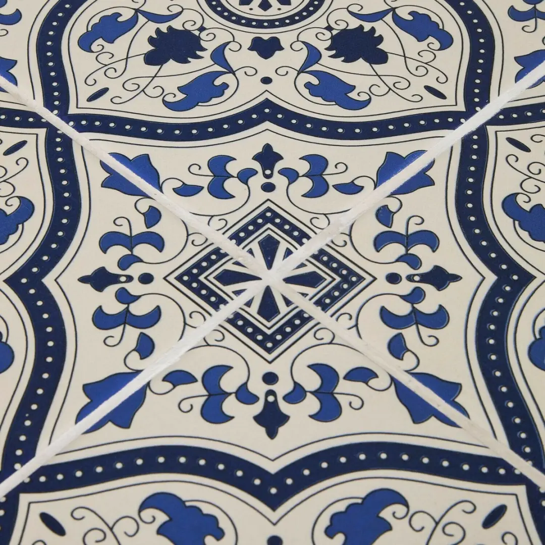 Loberon Giulessa Tafel 60cm - 6 Personen - Zwart/Wit/Blauw - afbeelding 3 van 6