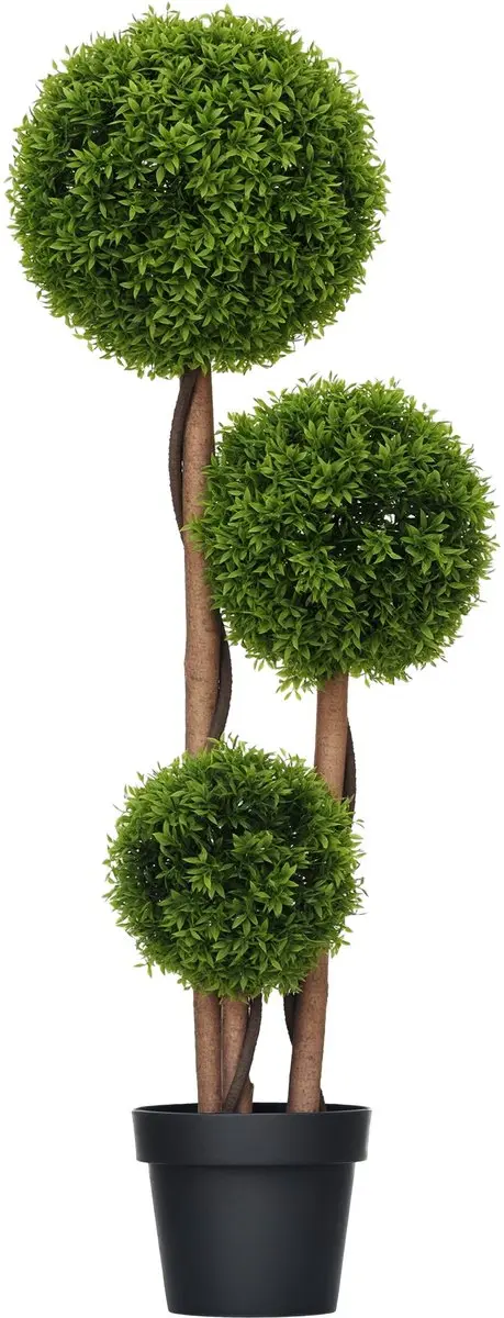 Homcom Kunstmatige Topiary-PE-27L x 27B x 110H cm-Groen