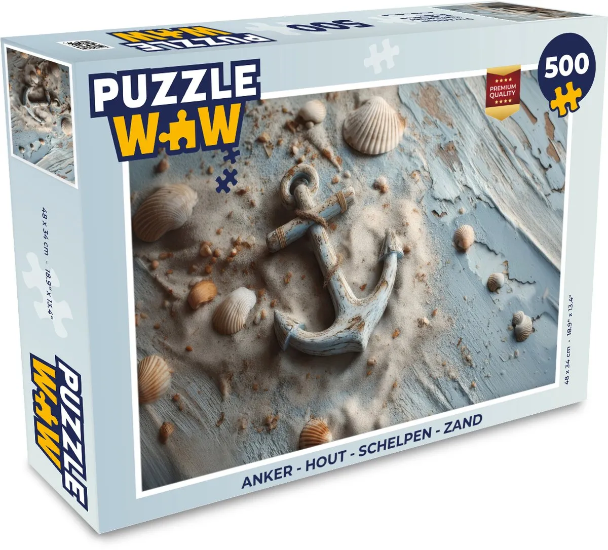 PuzzleWow Anker Schelpen Zand Legpuzzel 500 Stuks