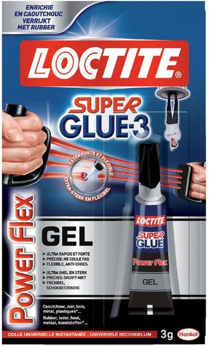 Secondelijm loctite powerflex gel tube 3gr blister