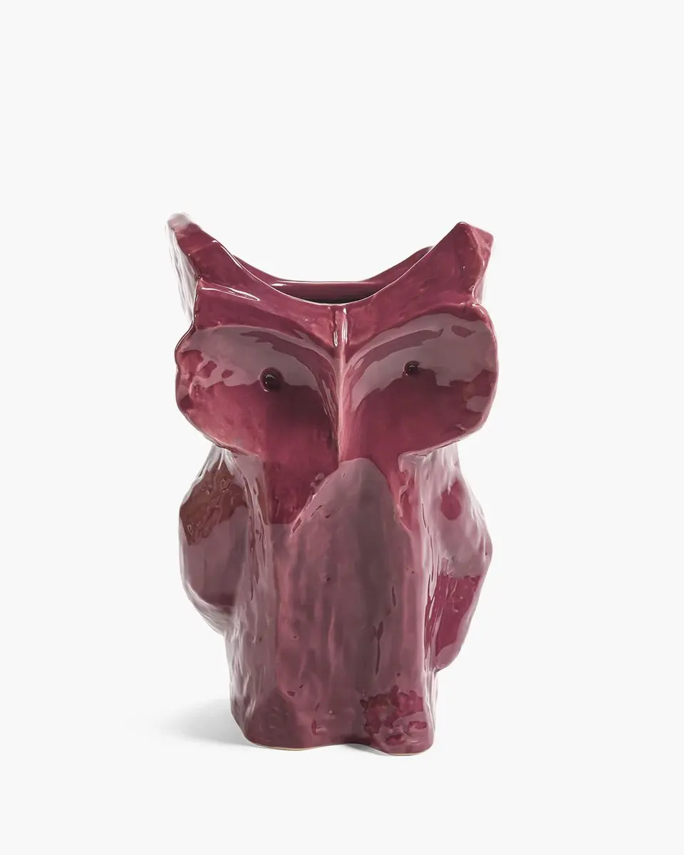Serax Marni Midnight Creatures uil vaas 16.5x15.5cm H23cm aubergine