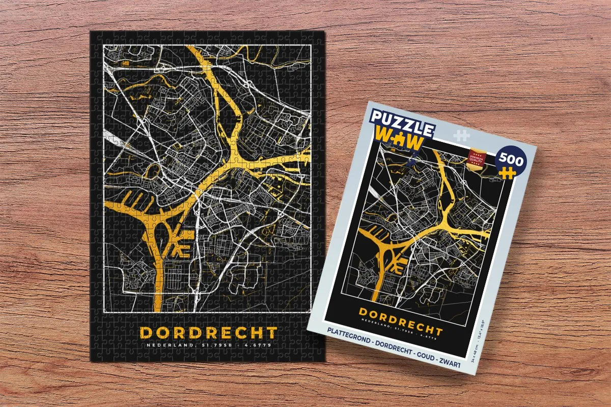 PuzzleWow Dordrecht Legpuzzel 500 Stuks - Multicolor
