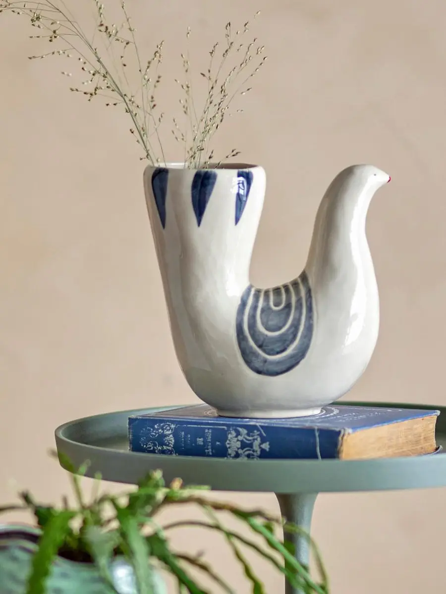 Bloomingville Trudy Vaas - Wit Steengoed - afbeelding 2 van 3