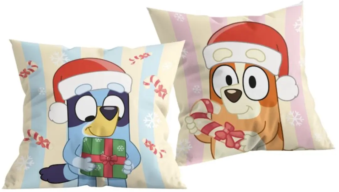 Bluey sierkussen Kerst Bluey en Bingo 40 x 40 cm
