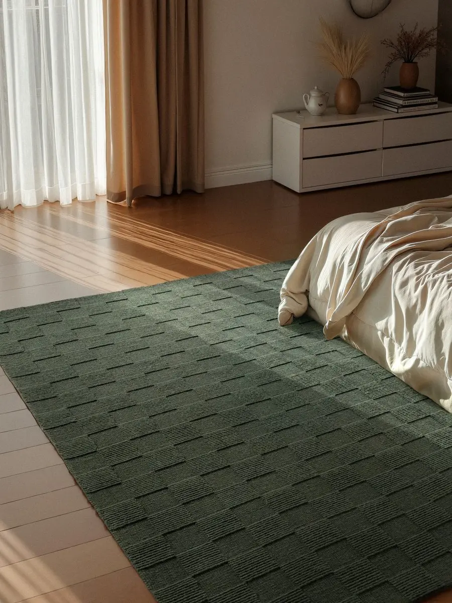 Villeroy & Boch Wollen vloerkleed Scala Blocks - Groen - Natuurlijk Tapijt - Laagpolig - 120x170 cm