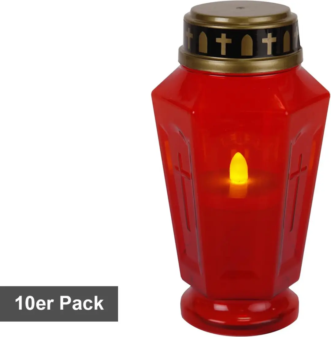 Star Trading Display Serene, grafkaarsen, 10 stuks, rood, LED, warm wit, voor bu