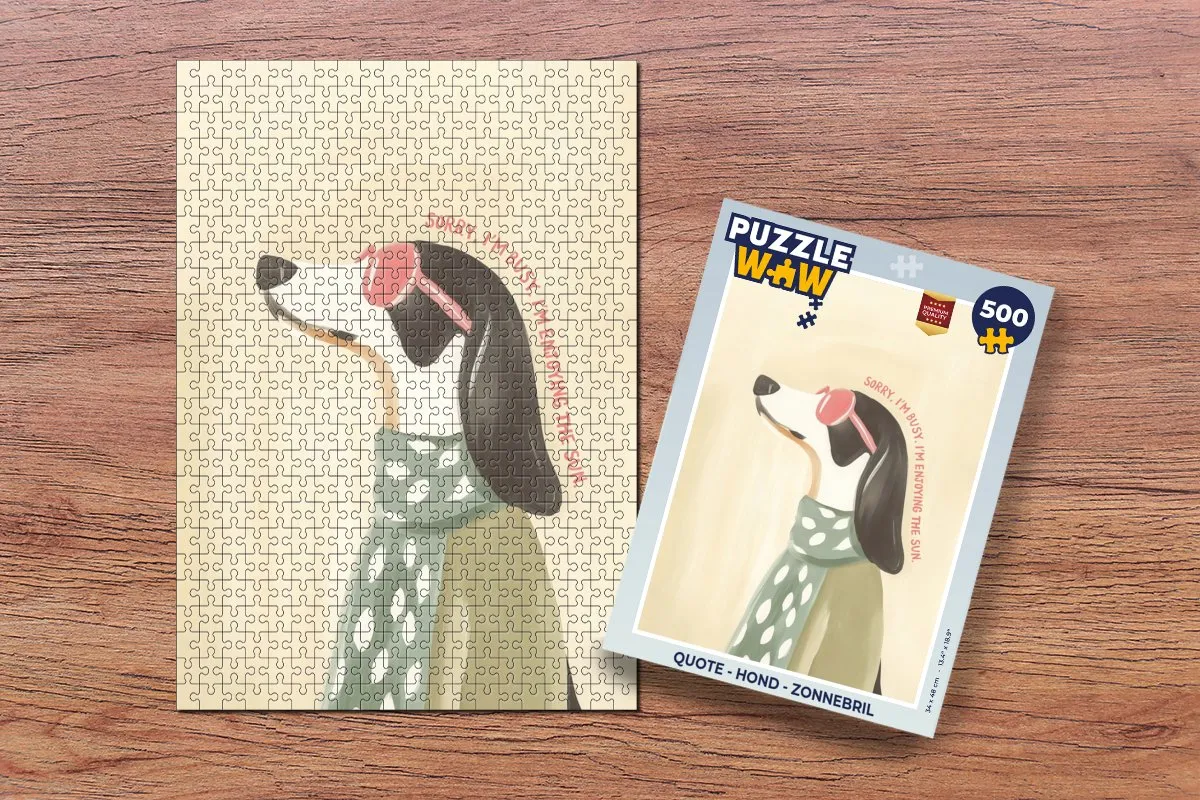 PuzzleWow Quote Hond Zonnebril Legpuzzel 500 Stuks