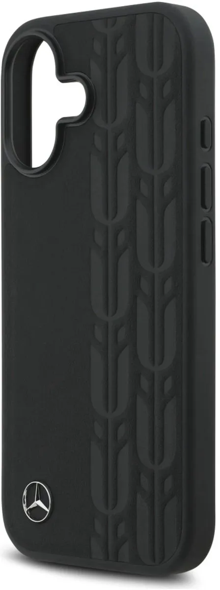 Mercedes Case Leer Laurel Leaves MagSafe - iPhone 17 Pro - Zwart