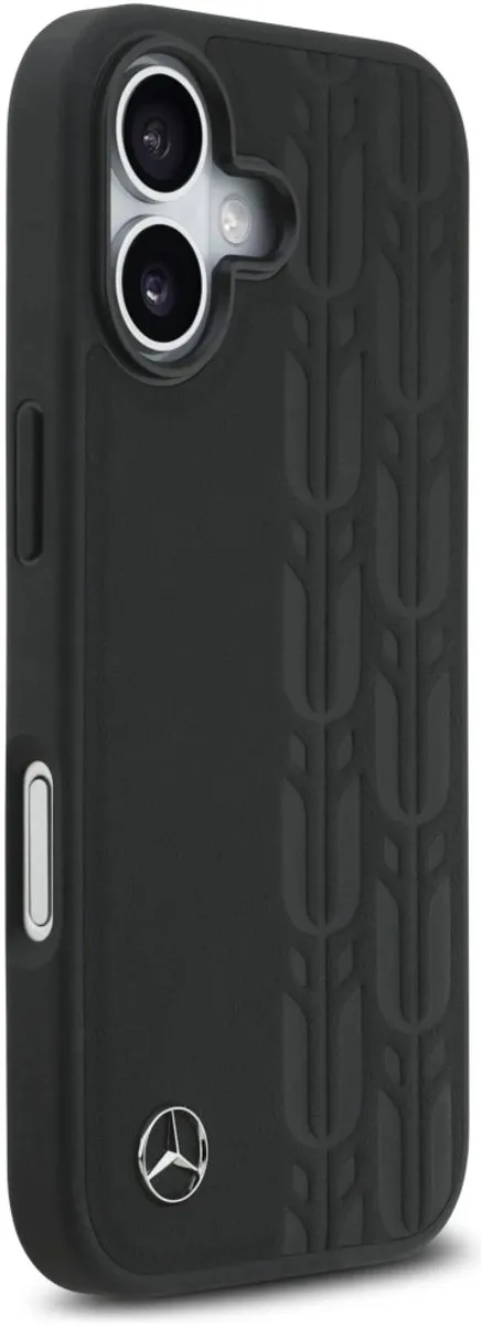 Mercedes Case Leer Laurel Leaves MagSafe - iPhone 17 Pro - Zwart