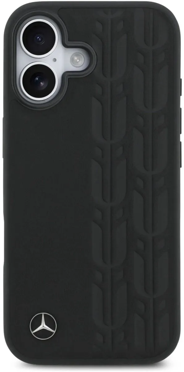 Mercedes Case Leer Laurel Leaves MagSafe - iPhone 17 Pro - Zwart
